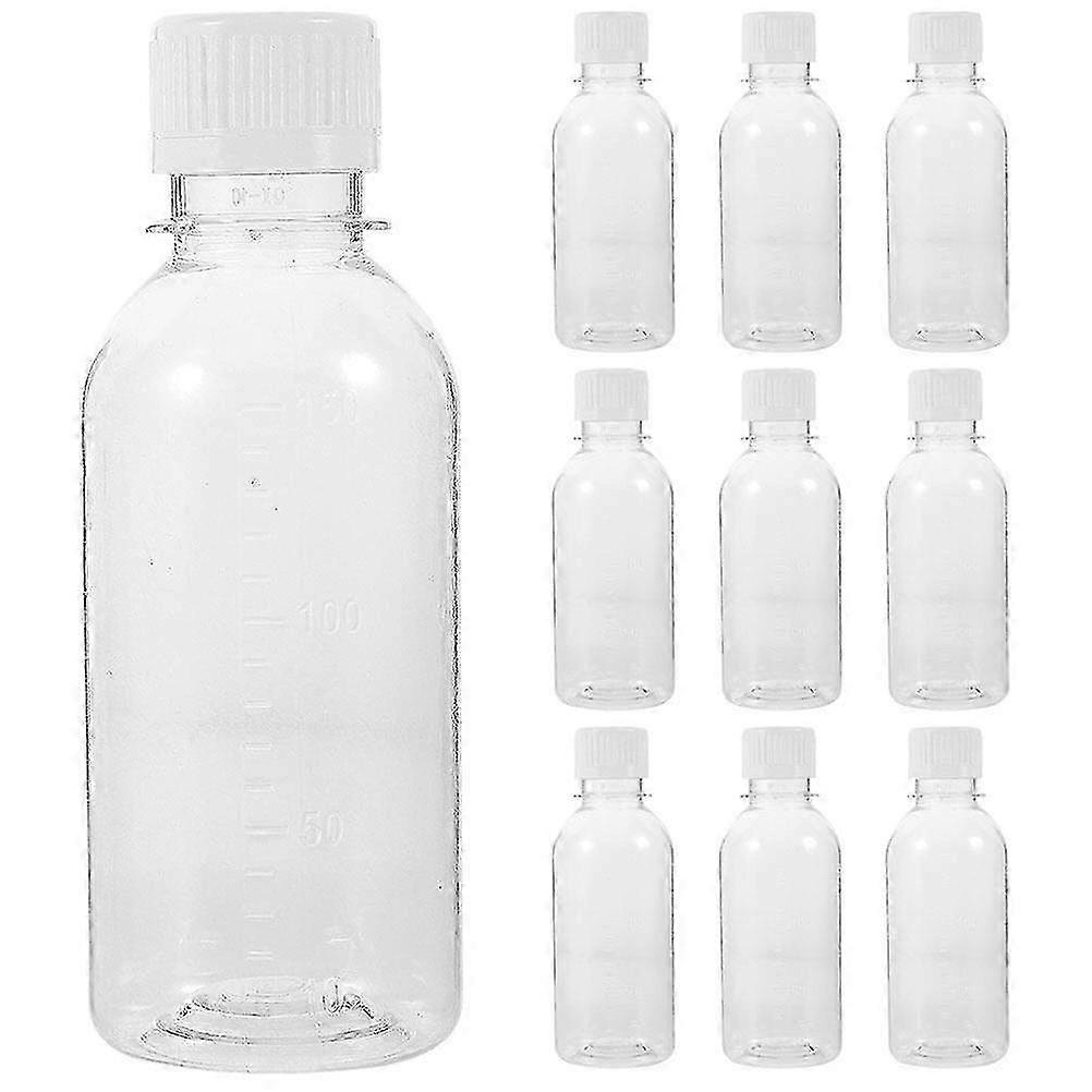 FFY 10pcs Clear Empty Juice Bottles Reusable Plastic Smoothie Bottles Milk Bottle with Cap