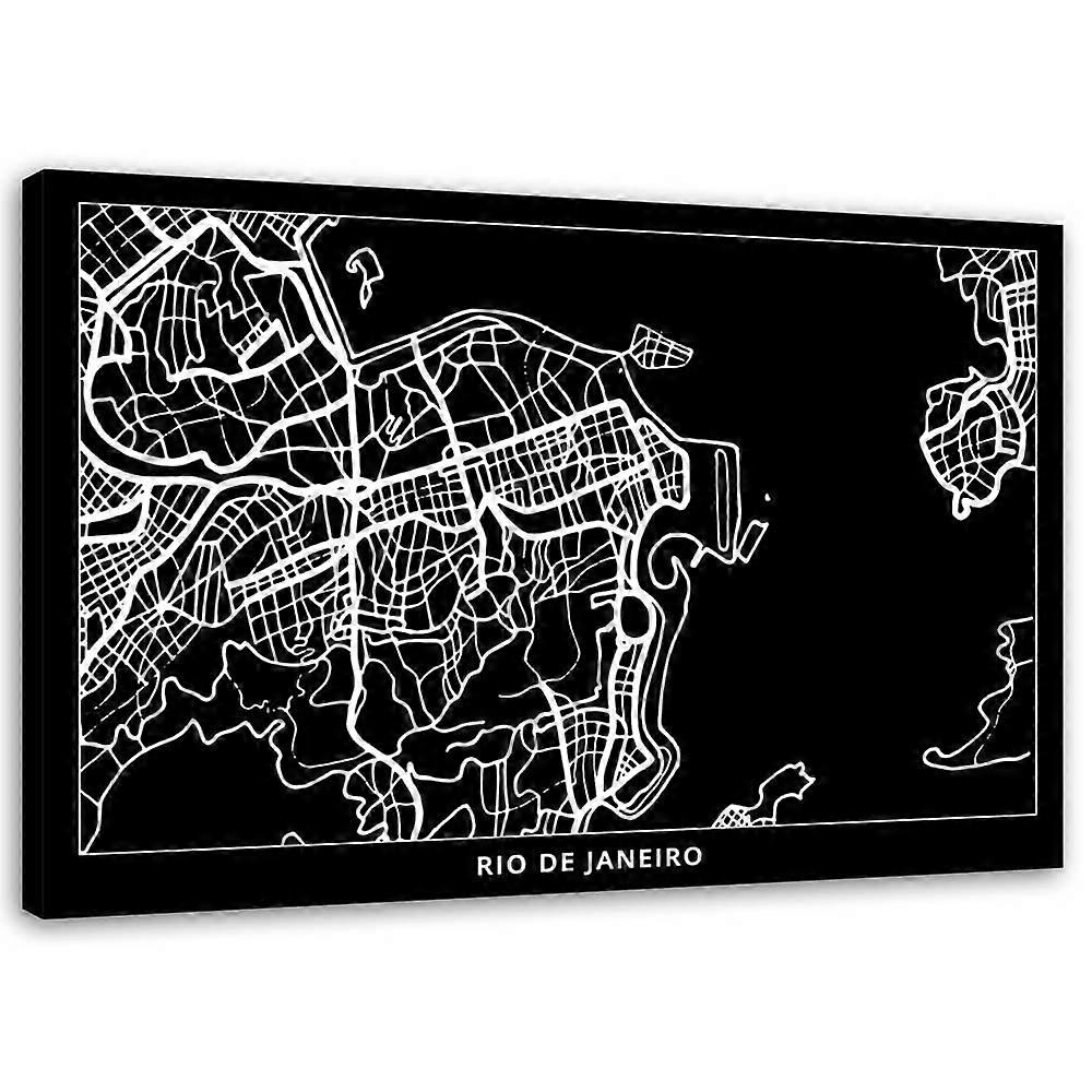 Leinwandbild, Rio de Janeiro - Stadtplan - 60x40