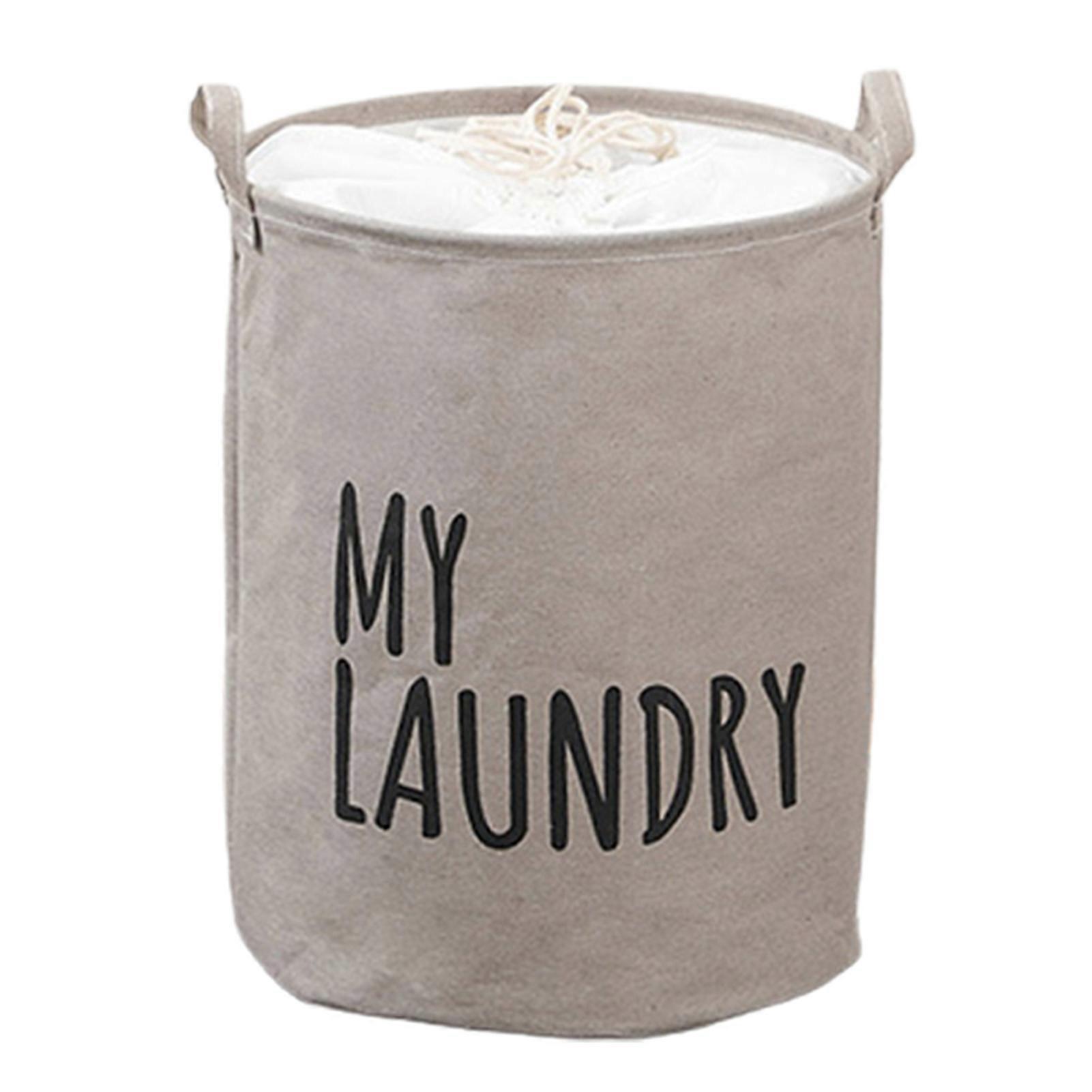 Foldable Drawstring Laundry Basket Large Capacity Waterproof Clothes Storage Basket for Home Bathroom Bedrom