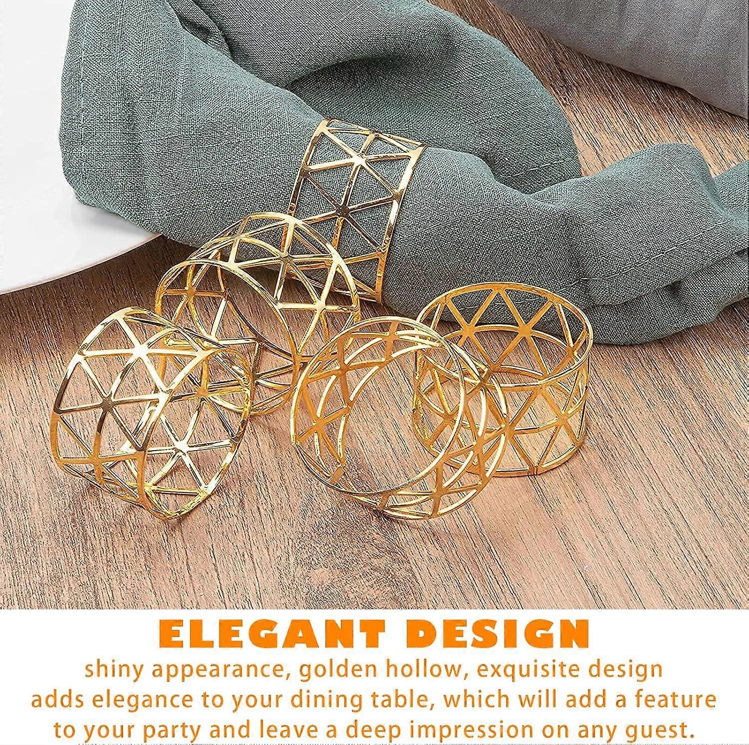 Napkin Rings Set - 12 Pack for Table Decoration