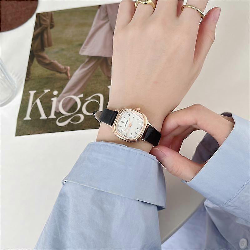 Retro Square Quartz Digital Mini Dial Casual Wrist Watches Leather Strap Fashionable Clock Waterproof Wristwatch for Women