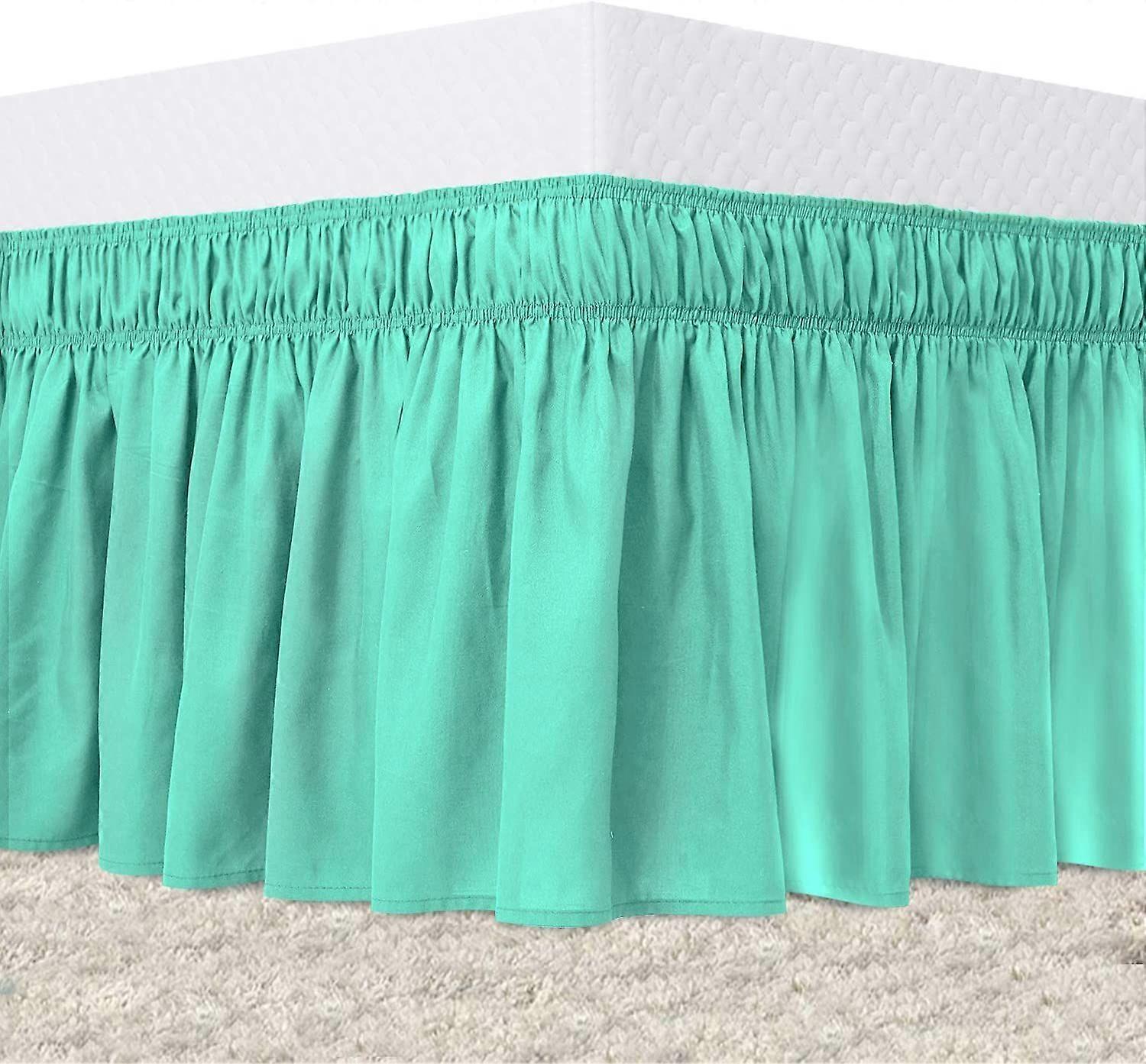 Saia de Cama Envolvente Elástico com Babados de Poeira Fácil Ajuste Resistente a Rugas e Desbotamento com 15 Polegadas