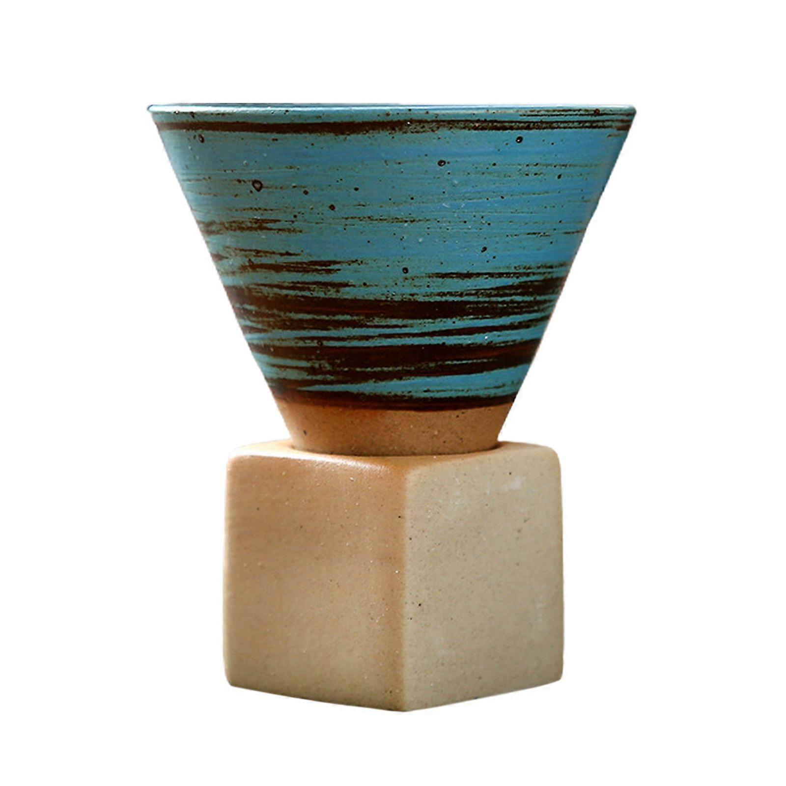 2023 New Upgrade 1pc 200ml Creative Retro Cone Shaped Ceramic Coffee Cup Pottery Tea Latte 100% Brand New