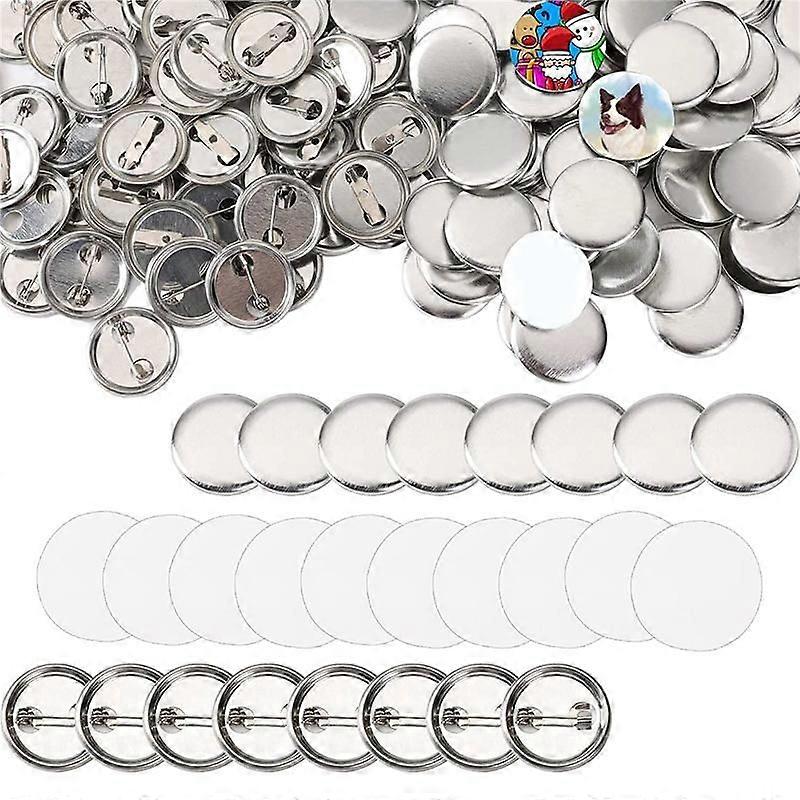 600 Pcs Blank Button Making Supplies 25Mm/1Inch Back Button Pin Making Kit Metal Badge Parts for Button Making Machine