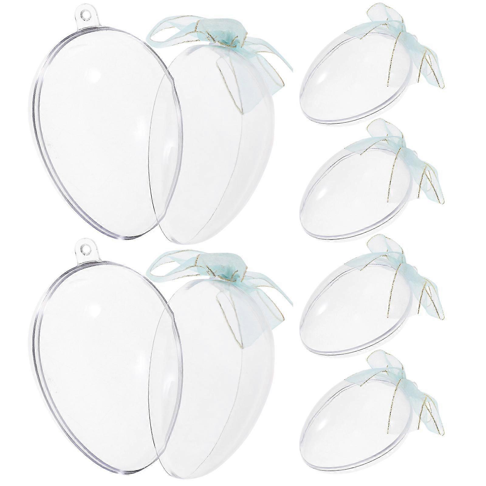 6pcs Easter Candy Box Creative Clear Egg-shaped Fillable Candy Holder Easter Party Favor