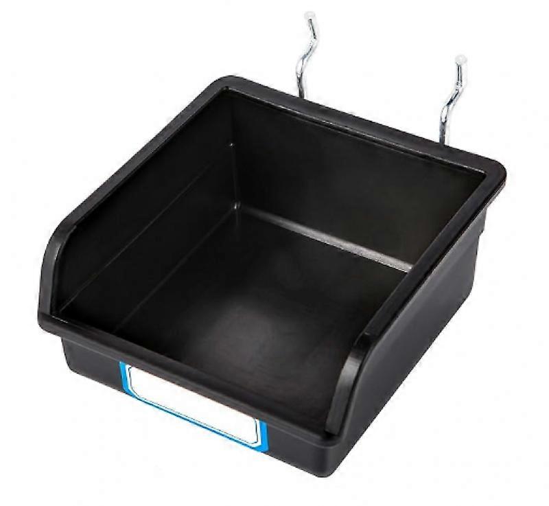 Set of 10 pegboard bins with hooks, for organizing accessories, black