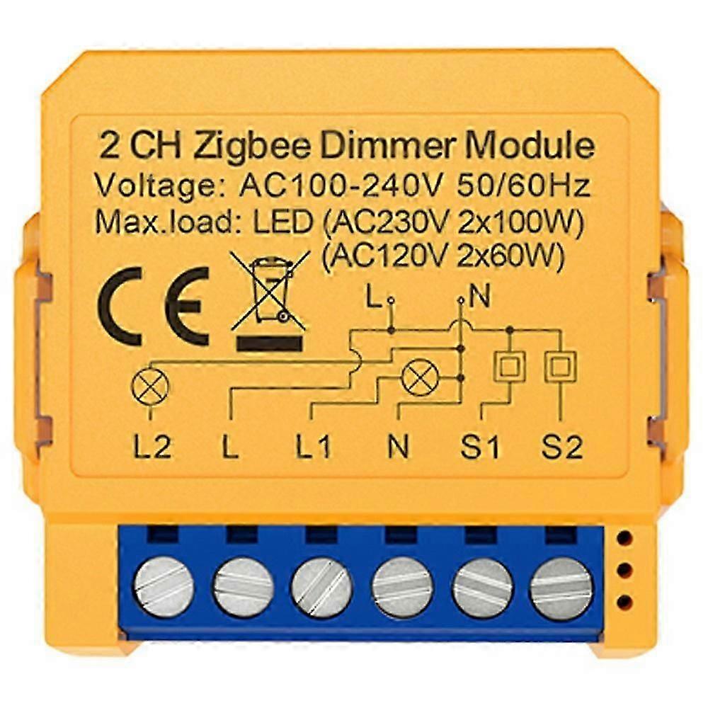 Zdms16-2 Channel Tuya Smart Zigbee Dimmer Switch Smart Module With App Remote Control Light Dimming