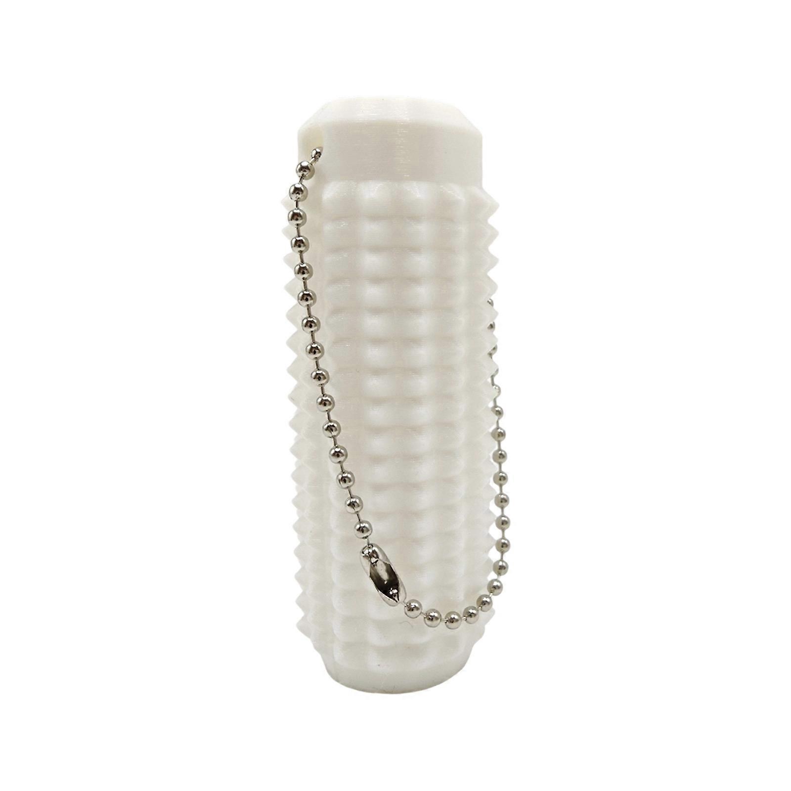 Spiky Keychain with Hard Tips Portable Spiky Key Holder Practical Key Accessories Suitable for Focusing Improvement White 9x3.5x3.5cm