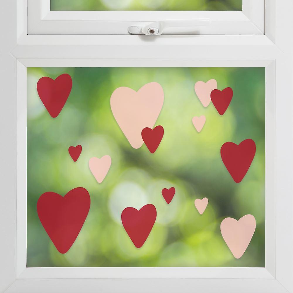 Heart Window Stickers | Decal Valentines Day Decoration - 2 Sheets