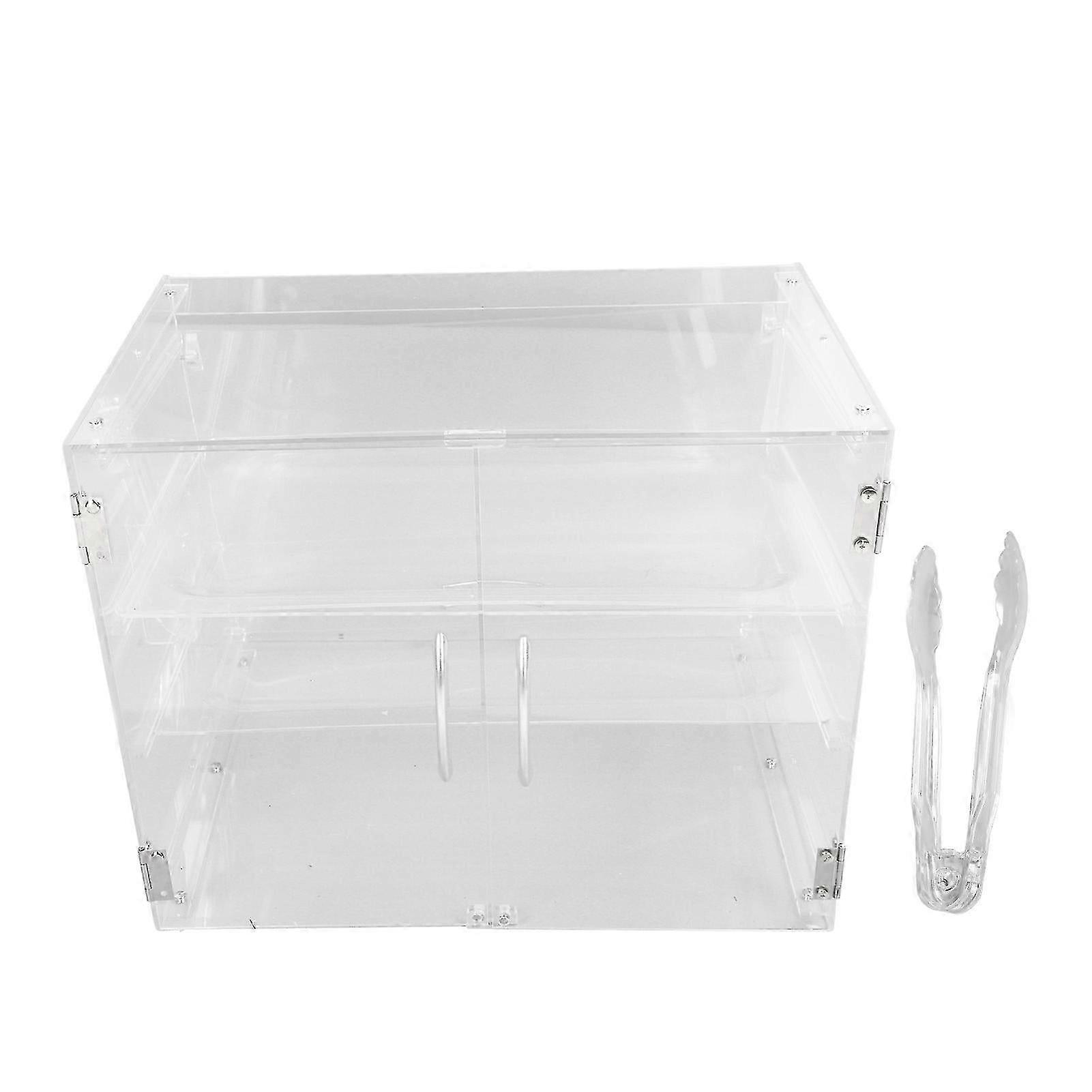 Countertop Bakery Display Case 3 Tier Clear Acrylic Dustproof Removable Cake Bread Showcase For Store