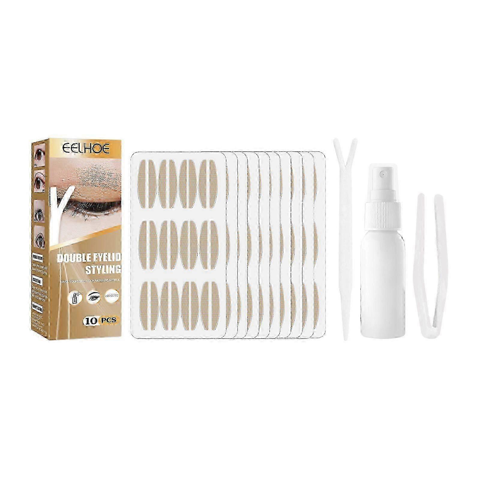 Double Eyelid Adhesive Eye Adhesive Lace Mesh Invisible Glue-Free Breathable Super Adhesive Long Lasting Clip Set