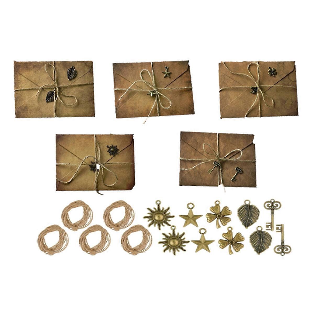 Vintage Stationary Paper and Envelopes Set, Includes Envelopes, Rope