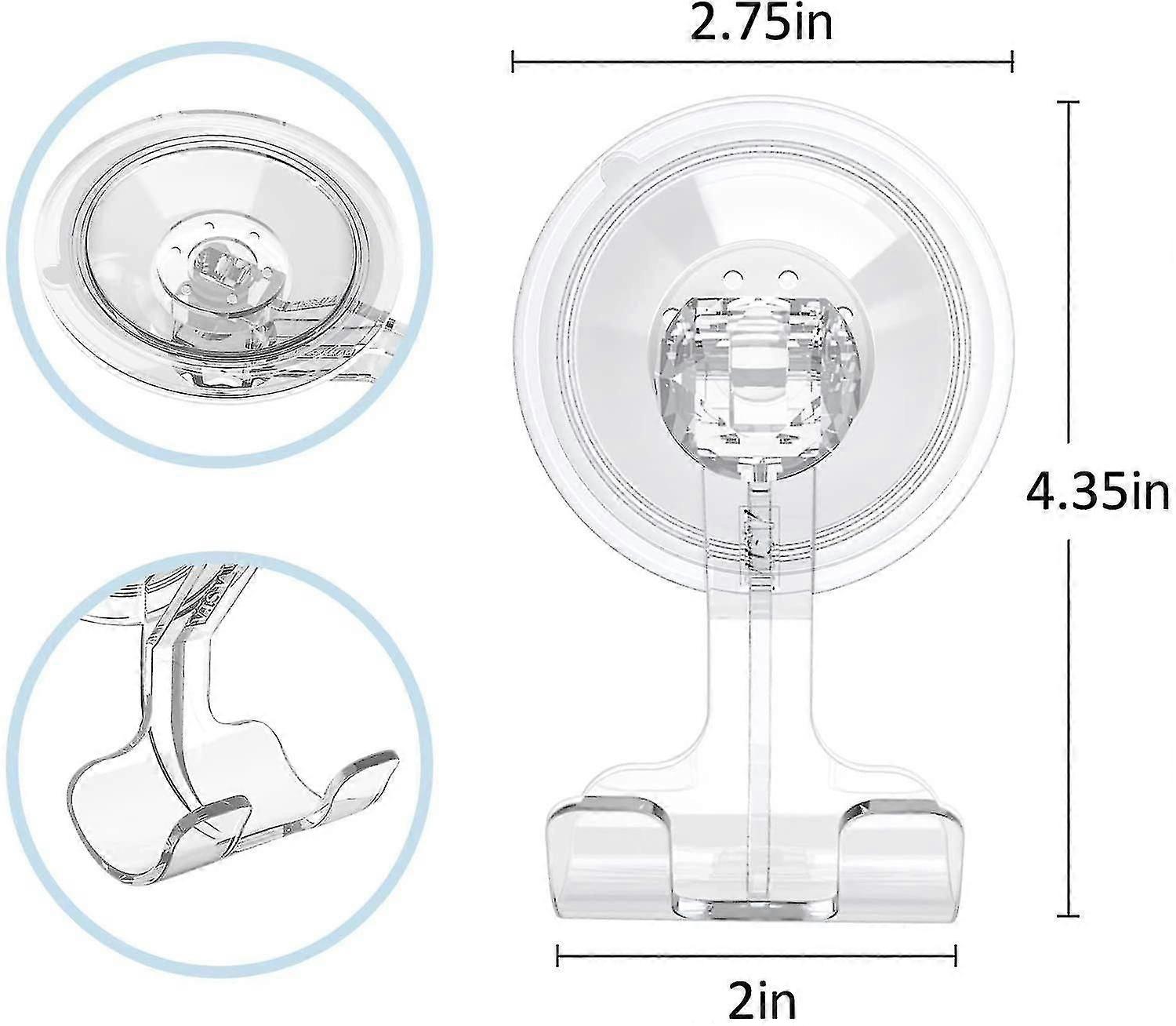 2pcs Shaver Suction Hook Clear Removable Vacuum Suction Cup