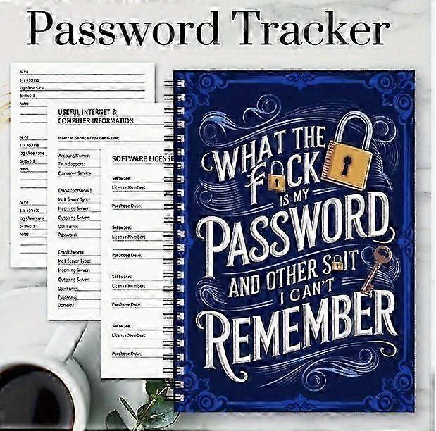 Password Log Book  Funny Spiral Notepad Notebook for Internet & Login Info