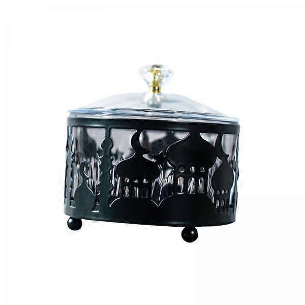 3xRamadan Tray Gold Durable with Lid Serving Tray for Kitchen Table Black