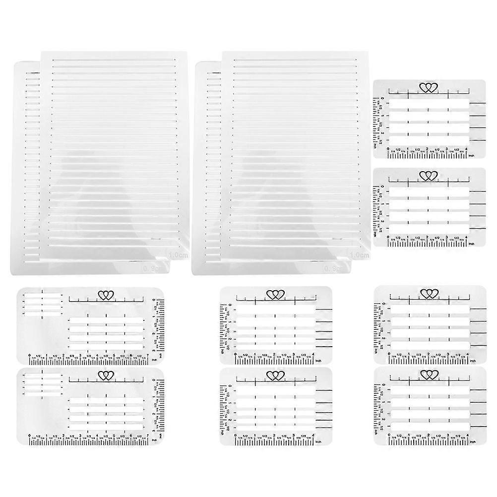 12pcs Multi-Functional Line Rulers For Journaling And Envelope Addressing Plastic Drawing Templates For Card Paper Lettering And Writing