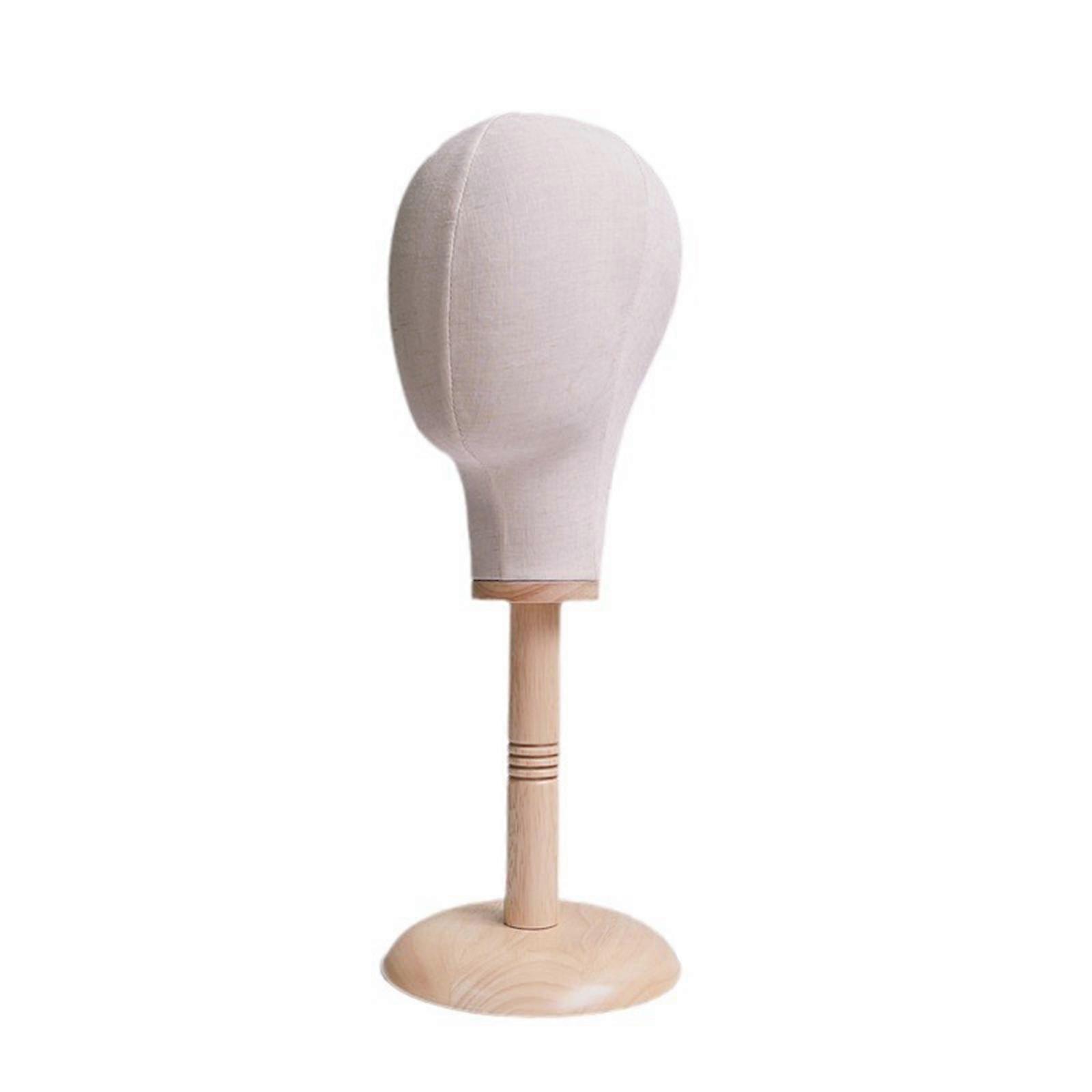 Mannequin Head Hat Display Stand with Professional Wooden Base for Home Shopping
