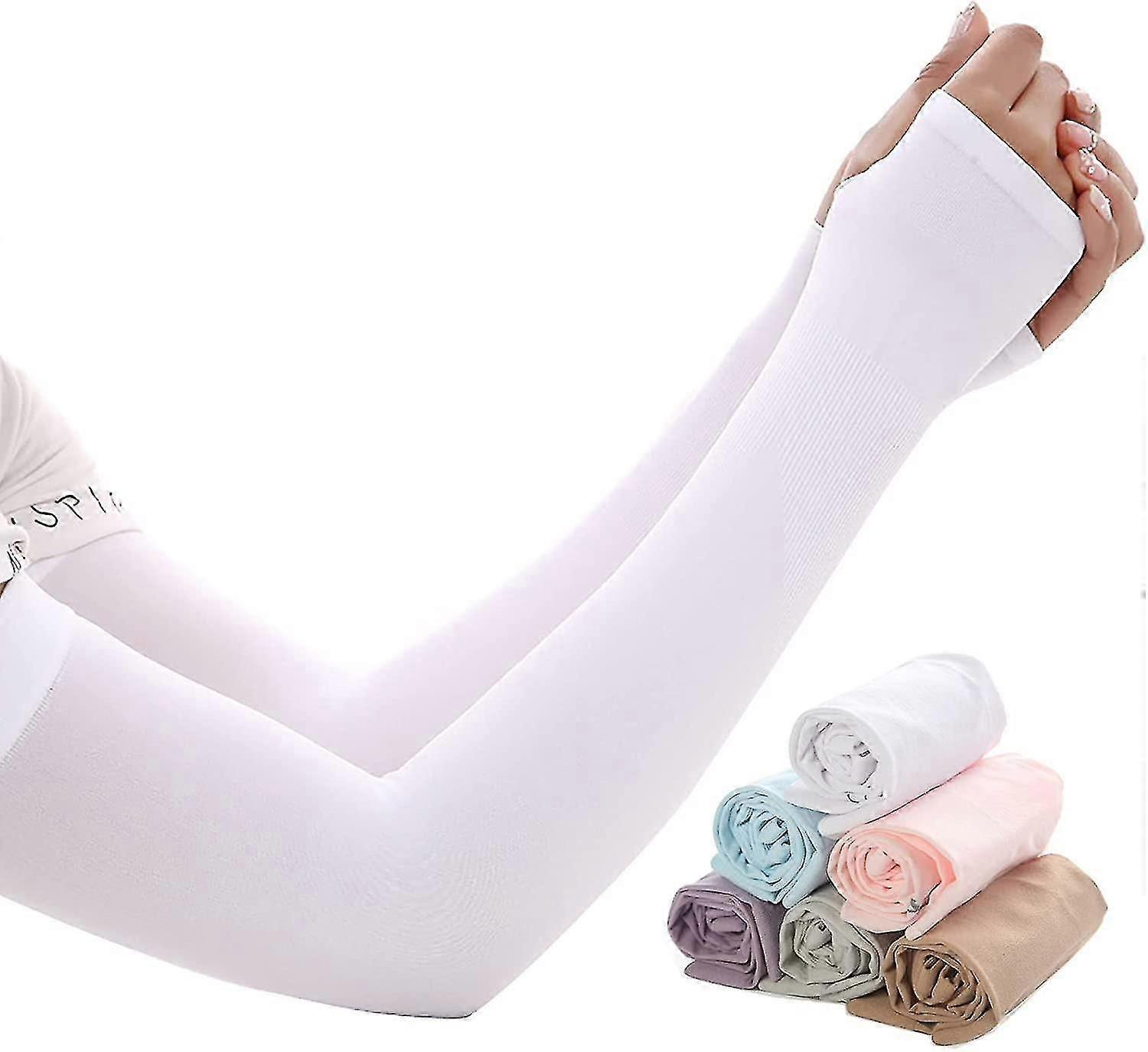 Uv Sun Protection Arm Sleeves Compatible With Men Women Youth, 6 Pcs Compression Cooling Sleev