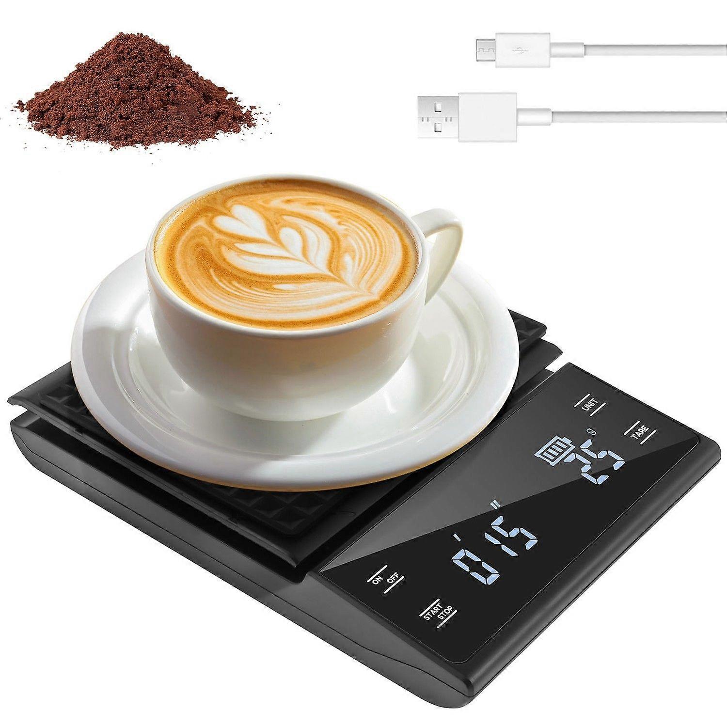 Coffee Scale With Timer 0.3G-3Kg High Precision Kitchen Scale Convertible Units Electronic Scale Portable Small Coffee Scale