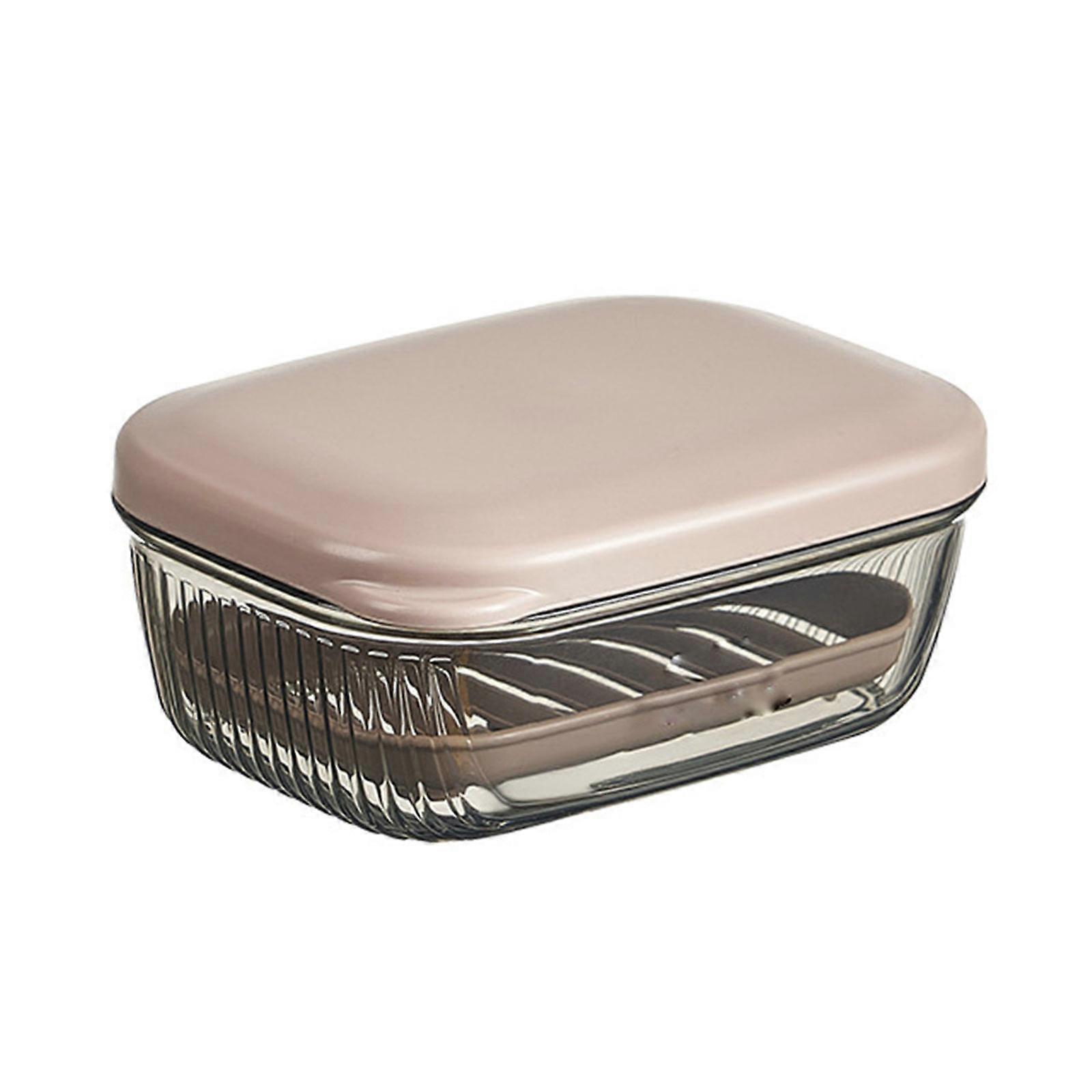 Soap Box with Lid Self Draining Soap Rack Soap Dish Soap Holder Keepings Soap Dry and Clean for Bathroom Kitchen