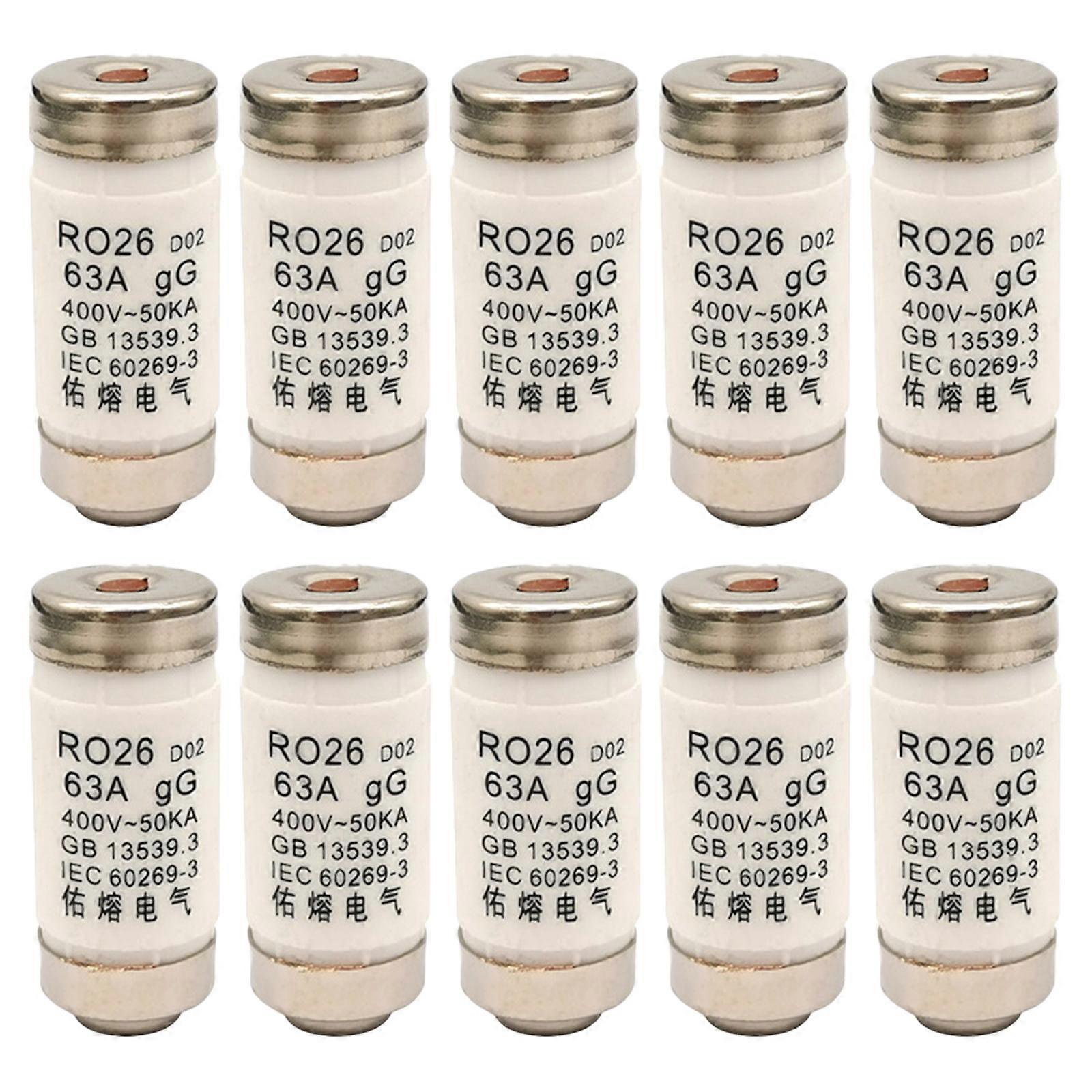 10 Pieces D0 Type Fuses Insert Durable Neozed Fuses 16A/25A/32A/63A/50A 400VAC Fuses Inserts for Fuses Sockets