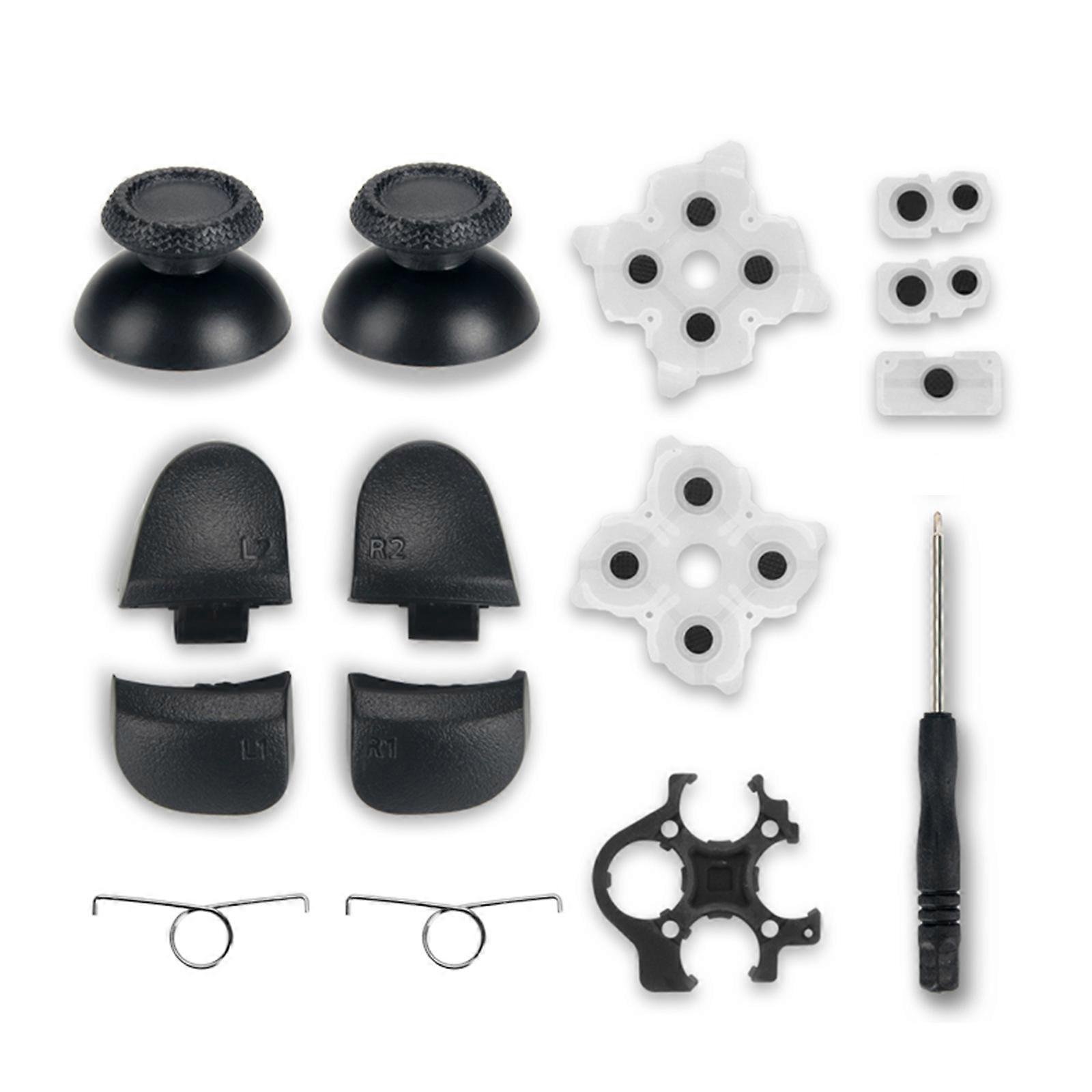 For  L1-R1 L2-R2 Trigger-Buttons 3D-Analog Stick + Conductive Rubber Button Screwdriver Repair Kit Durable Multicolor