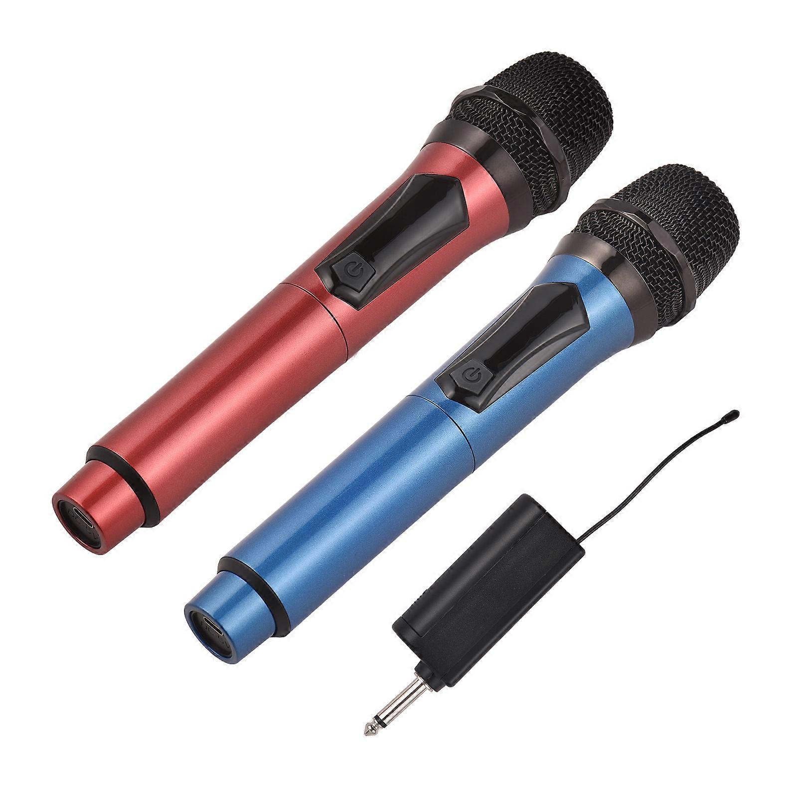 Wireless Microphone System Receiver with Handheld Mic U Band Anti-Howling Digital Display Screen for Home Cinemas Karaoke Church Speech Wedding Party