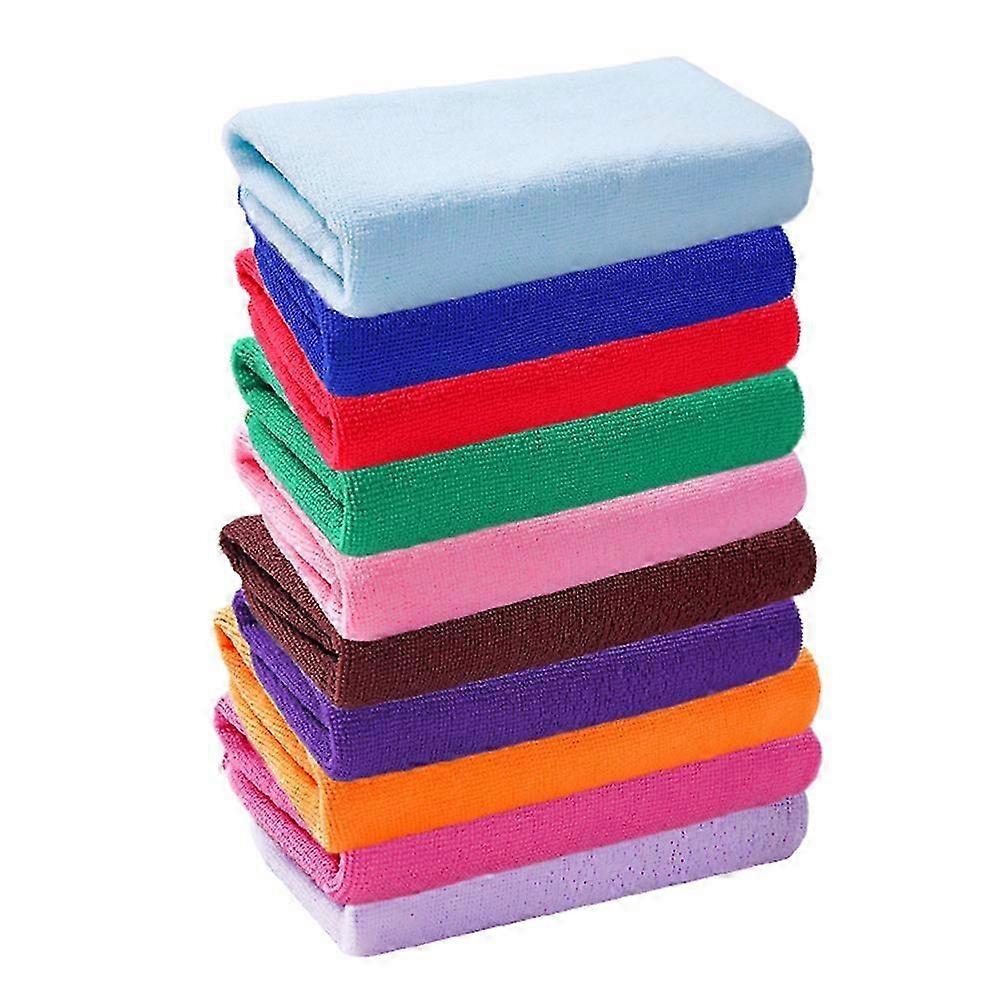 10pcs/pack Microfiber Hand Towels Washcloths in Assorted Color Fast Dry Cleaning Cloths 20x20cm Mixe