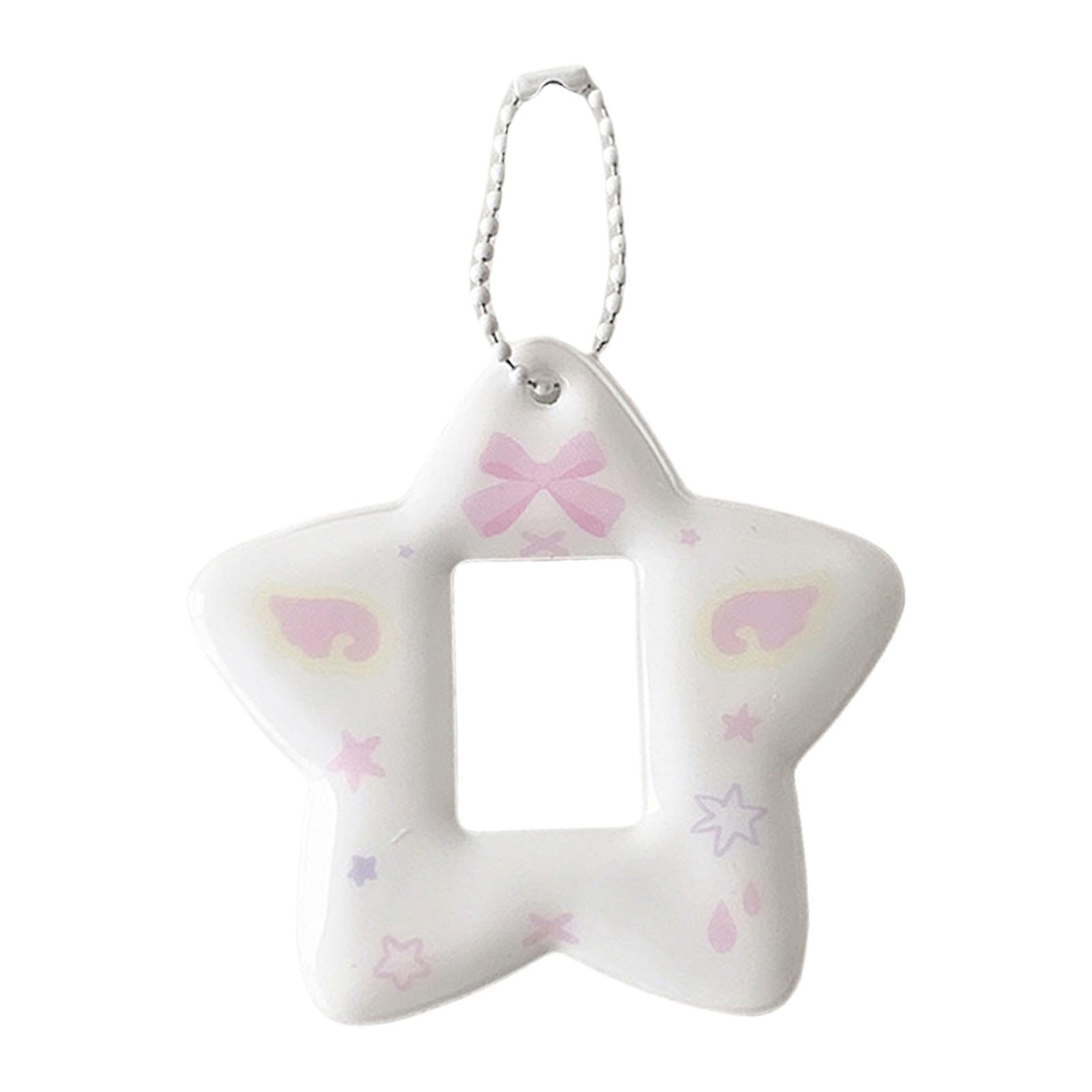 1 Inch Photo Card Sleeve Star Shape Card Holder Photo Card Storage Display Pendant for Convenient Storage and Display White