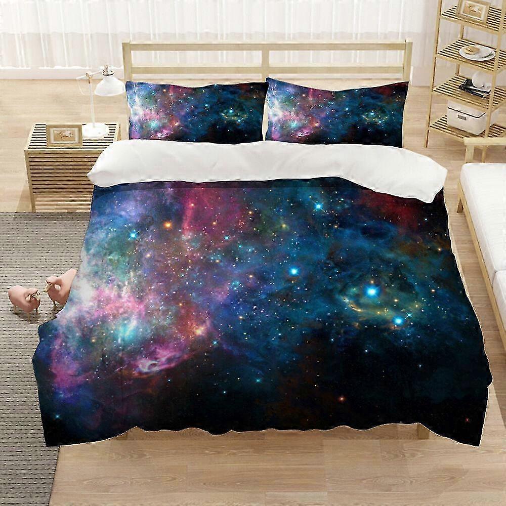 Conjunto de Capa de Edredom e Fronha Estrelada Galaxy Universe, Inclui Lençóis Adequados para Várias Marcas de Roupa de Cama