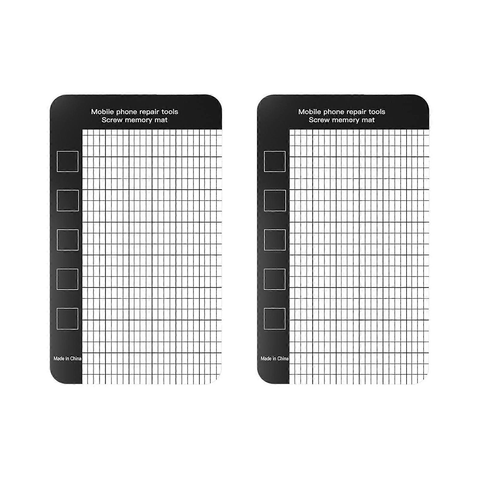 Pair Of Grids Pattern Magnetic Mats Premium Nonslip Base Screw Organizers For Efficient Hardware Sorting And Repair