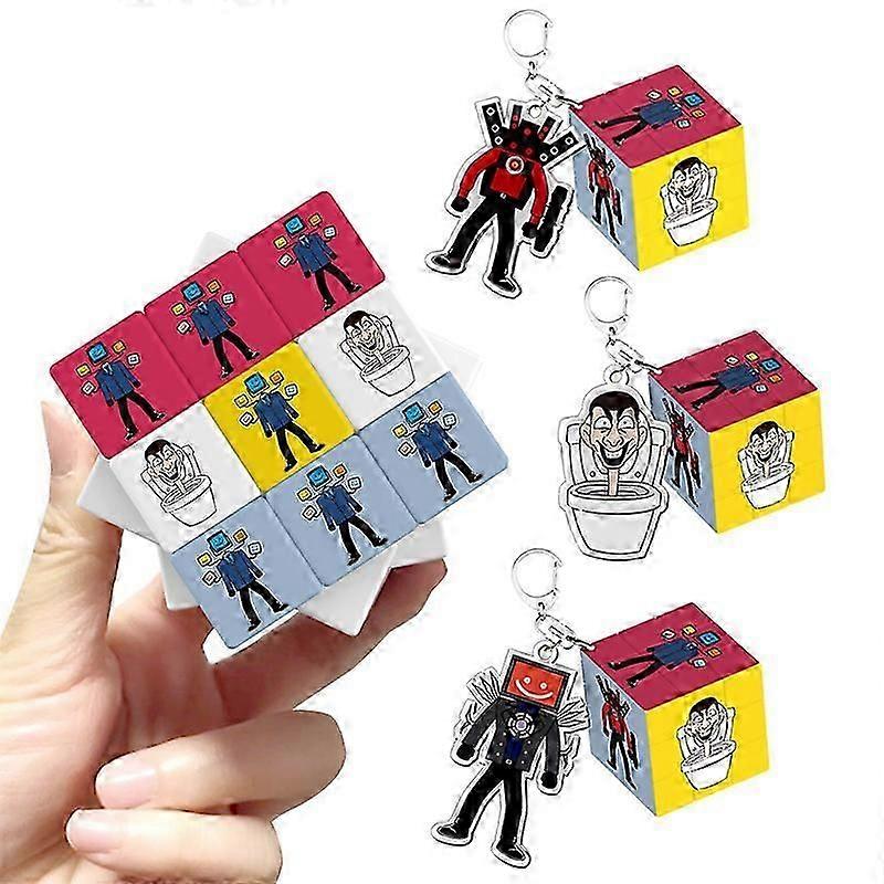 Skibidi Toilet Rubik's Cube Keychain Surrounding Acrylic Pendant SZBS