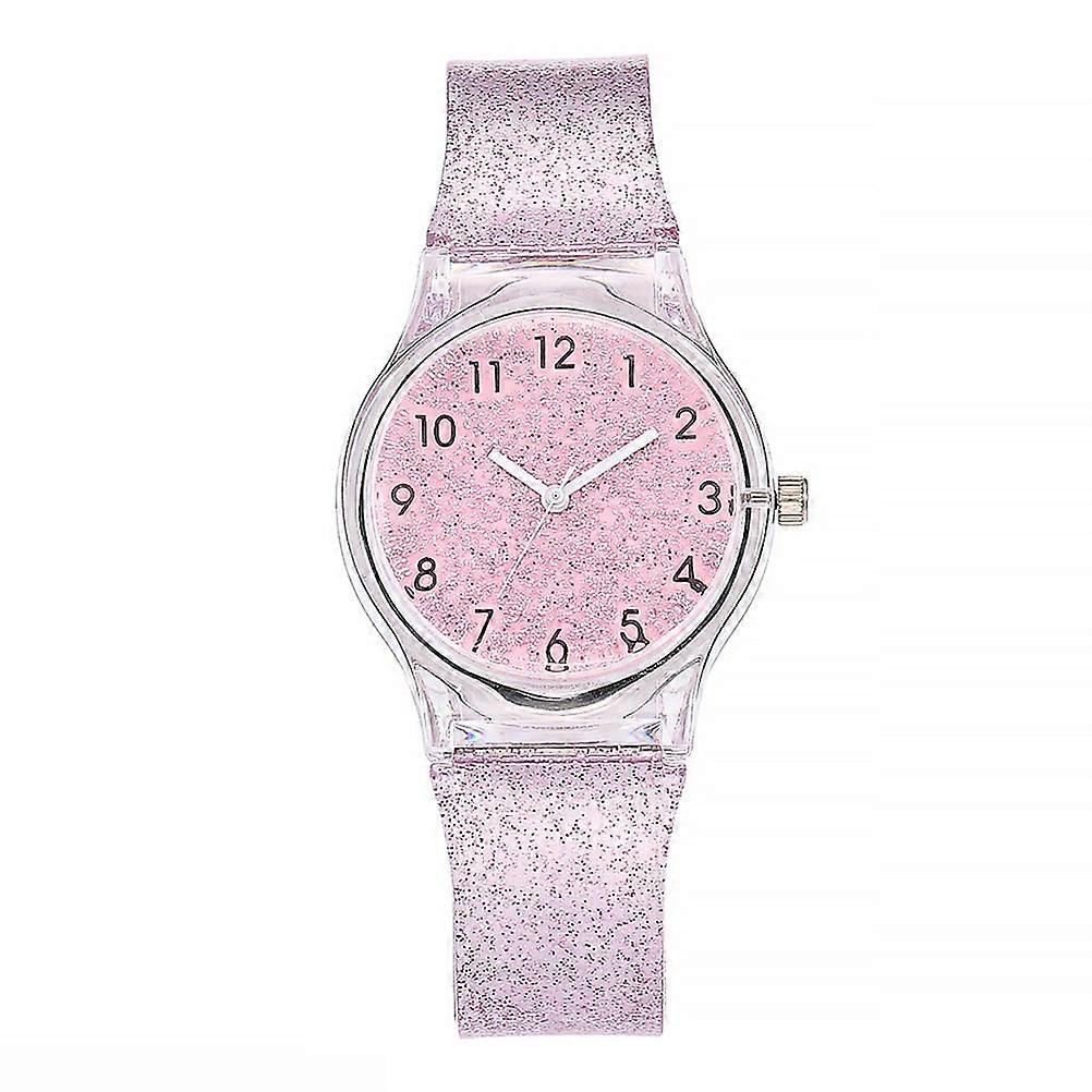 Shining Quartz Wrist Watch with Durable Strap – Ideal for Birthdays, Christmas, and Special Occasions – Pink Jelly Style