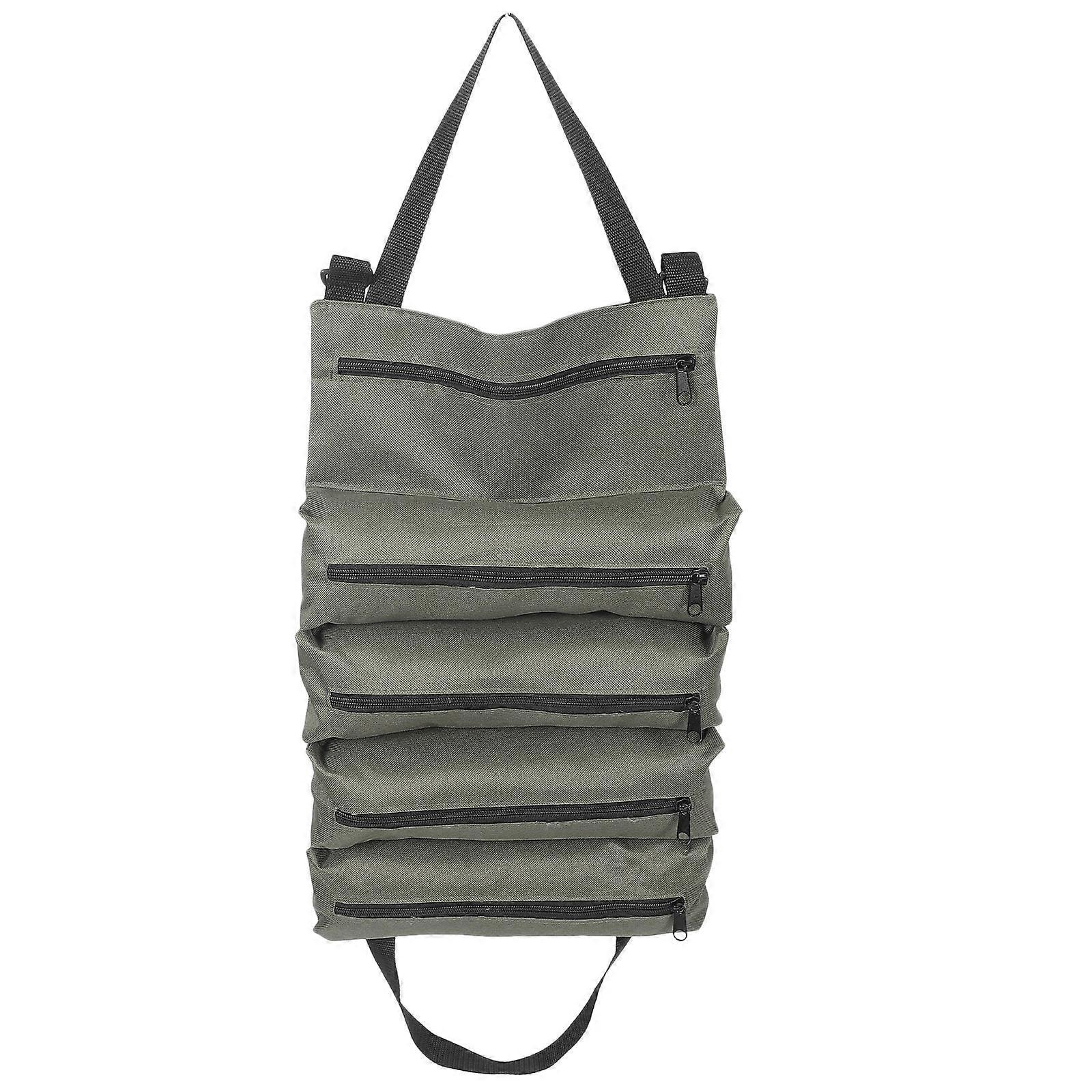 Tool Organizer Bag Multipurpose Tool Roll Up Bag Workshop Men Women Green 19.06X11.20X1.18IN 1Set