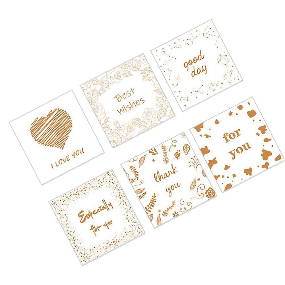 Simple Holiday Cards Greeting Cards Simple Fresh Design Party Festival Anniversary White Golden 10.5x10.5x0.1cm Blessing 12 Sheets