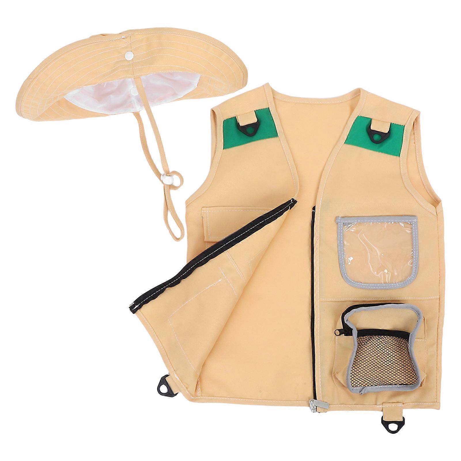Here's a polished product description for your **"1set Explorer Vest and Hat Comfortable Outdoor Adventure Costume for Boys for Camping, Fishing, and