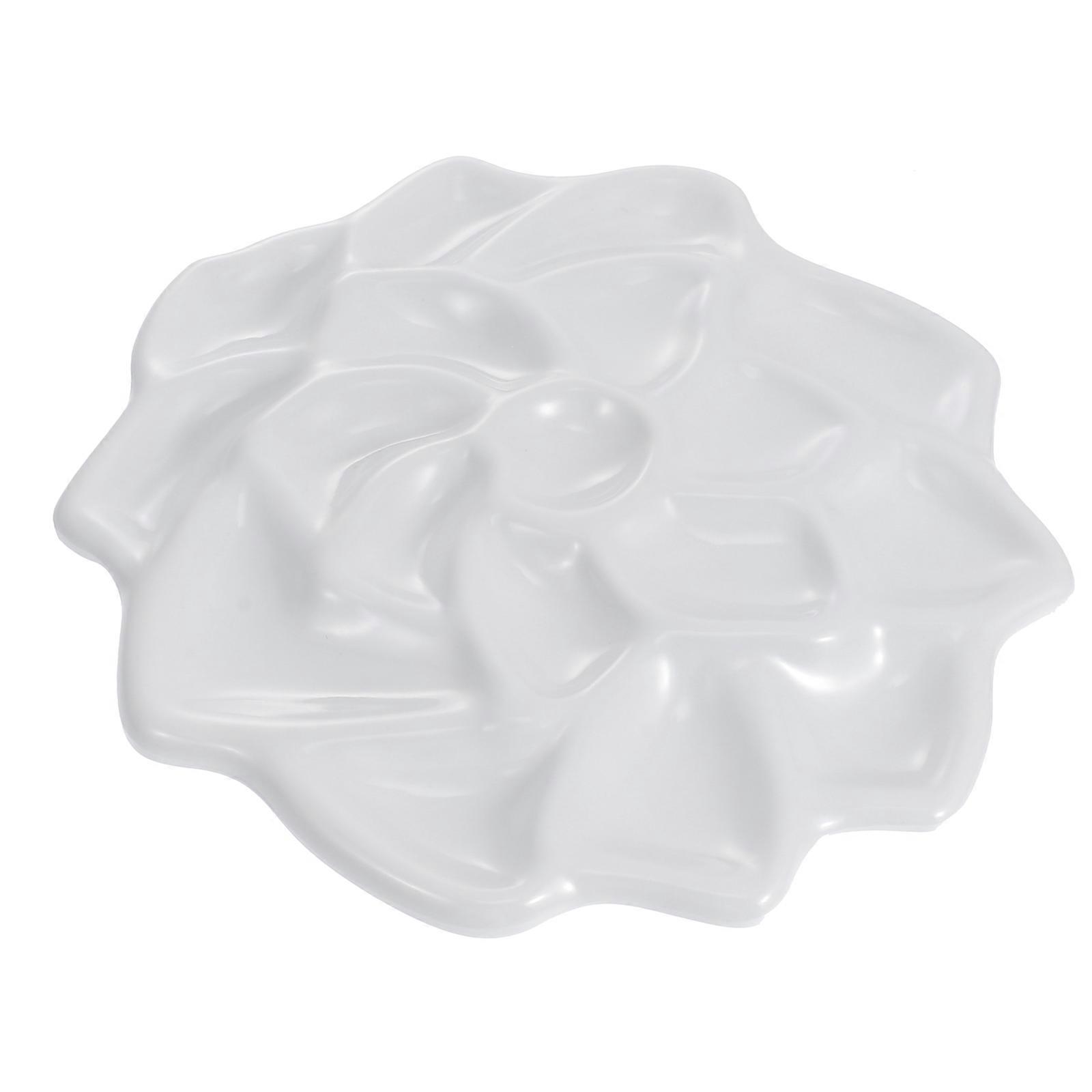 Paint Tray for Drawing Use with Multi Holes Design Ideal for Students and Artists White Imitation