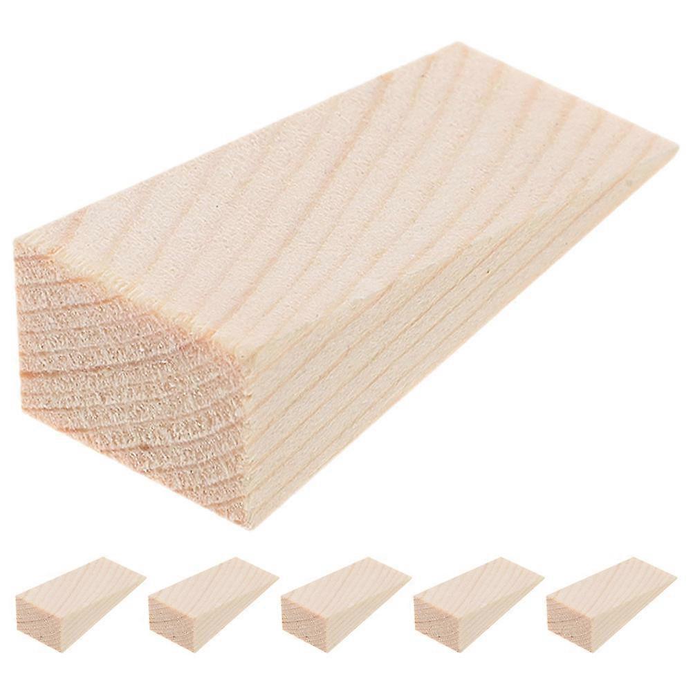 Wood Security Door Stopper for Door 6Pcs Non Slip Triangular