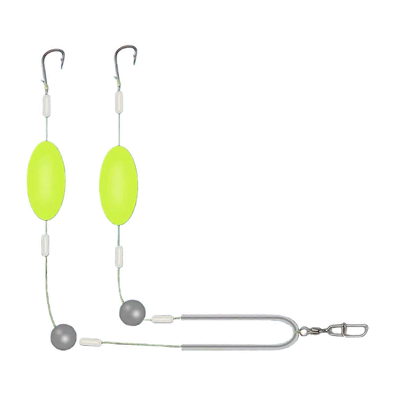 AngelSet with double hooks, Pompano leader, fishing accessories for casting jigging Crappie fishing hiking traveling with family friends No. 6 hooks