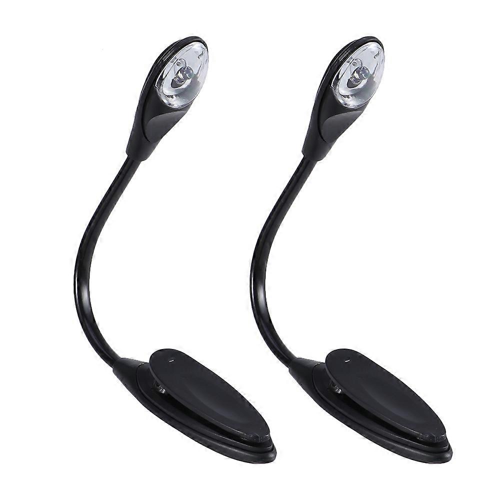 Book Reading Light Clip Portable Lighting For Travel And Night Reading Black 2Pcs