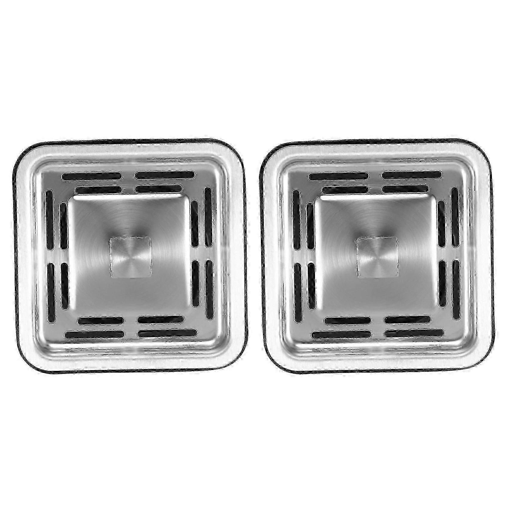 2x Square Sink Strainer Plug Kitchen Sink Drain Mesh Stopper Basket Strainer Waste Plug Kitchen App Edition 0620