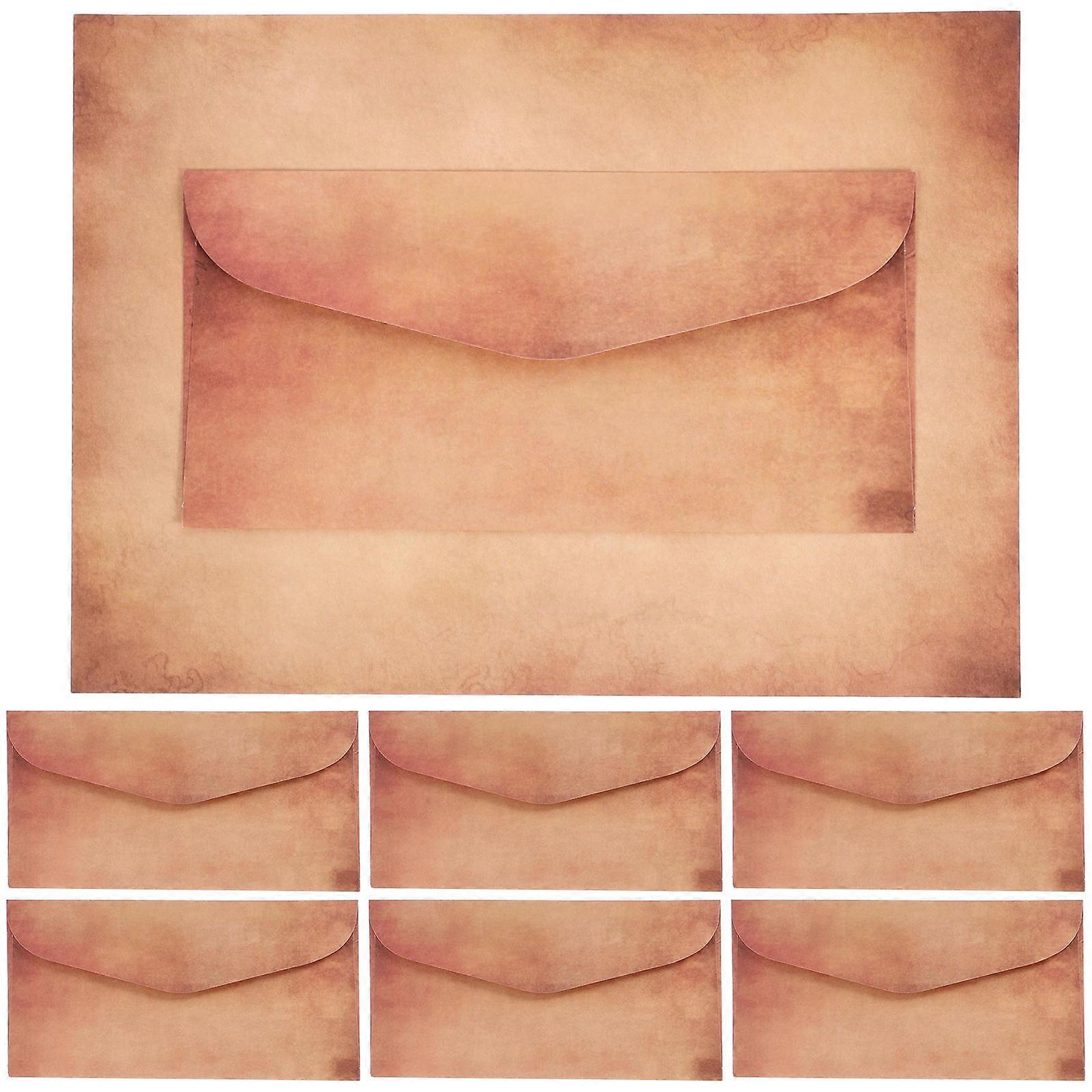 Blessing Card Envelope Greeting Envelopes Valentine's Day Light Brown Privacy Protection 10Sets