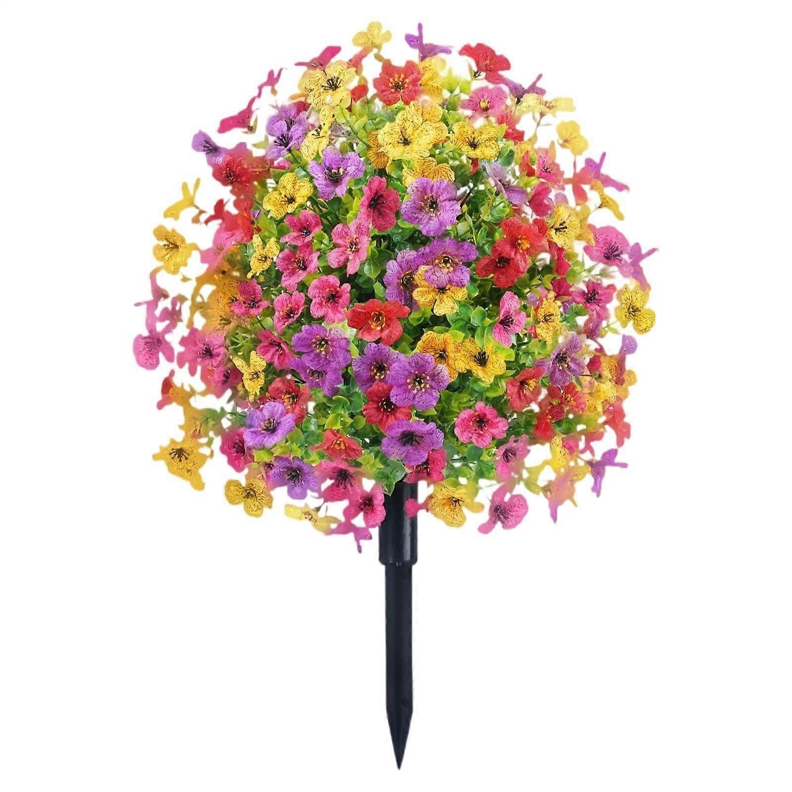 Artificial Flowers for Outdoor Use, 61 cm Multi-Color Garden Decoration, Fade-Resistant and Weatherproof, Bright Purple