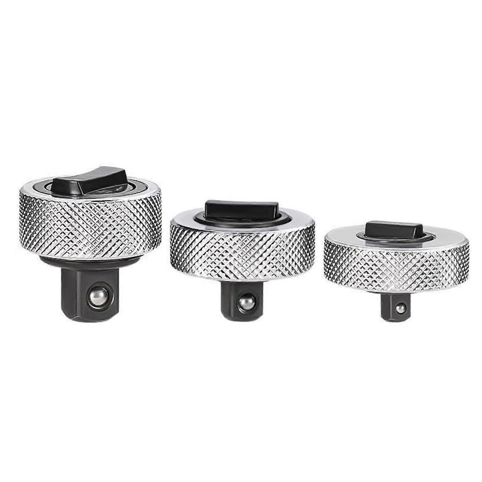 Ratchet socket wrench, 1/4, 3/8, 1/2 inch, reversible ratchet handle, portable, rotatable, steel, 3 pieces Ref: 6289