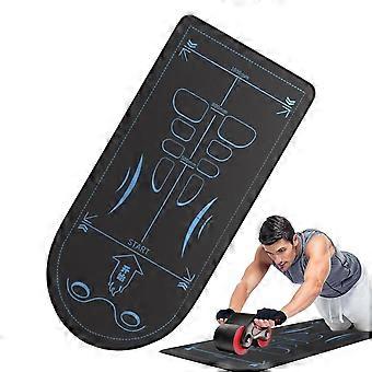 Ab Roller Mat, Non-Slip, 7 mm Thick, Crystal Velvet, Foldable for Home Gym Outdoor