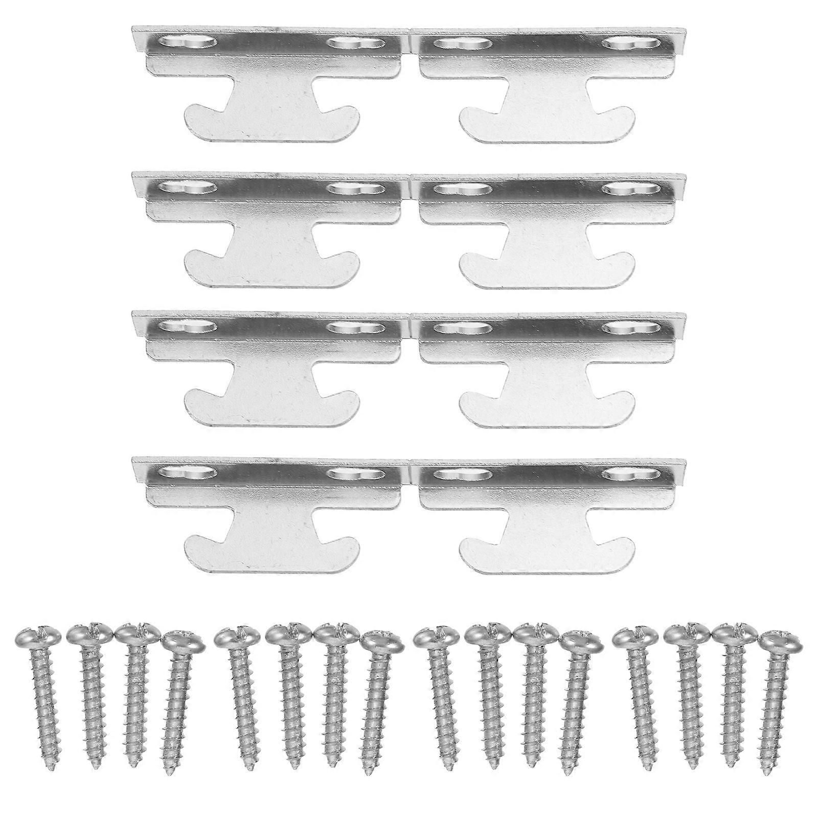 Vintage Style Iron Curtain Rod Brackets 4 Sets, Strong & Sturdy Holders for Single Rod Walls, Easy to Install