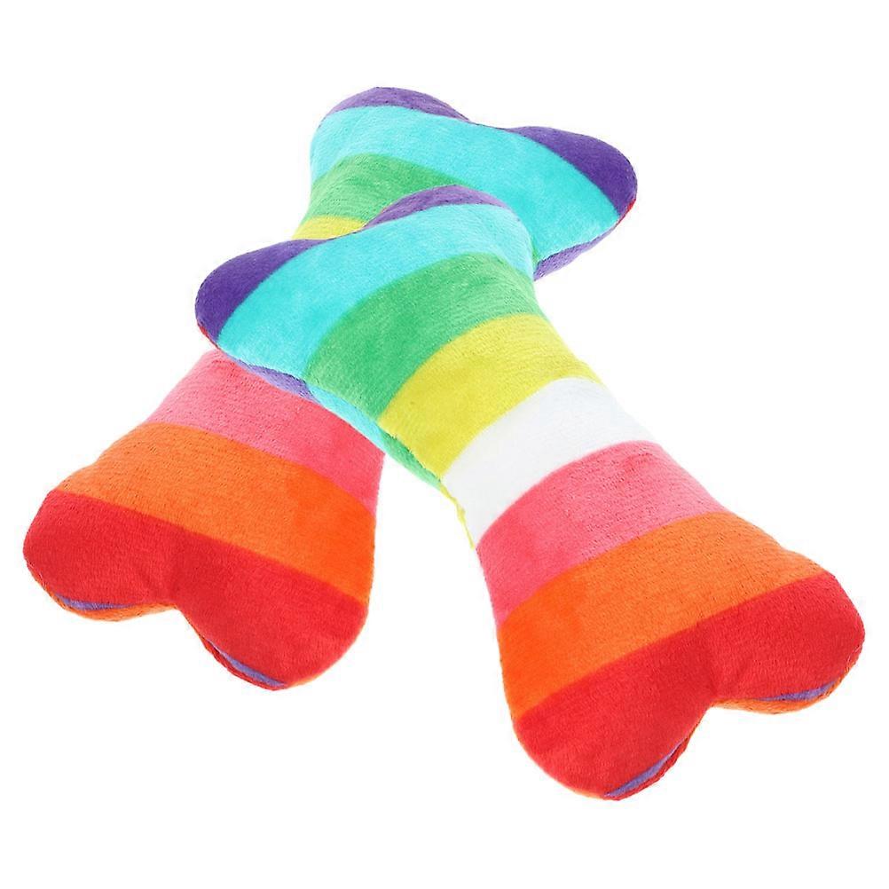 Squeaky Toy Plush Dog Squeaky Toy Health Enhancement Multi-Colored 15.00X7.30X4.00CM 2Pcs