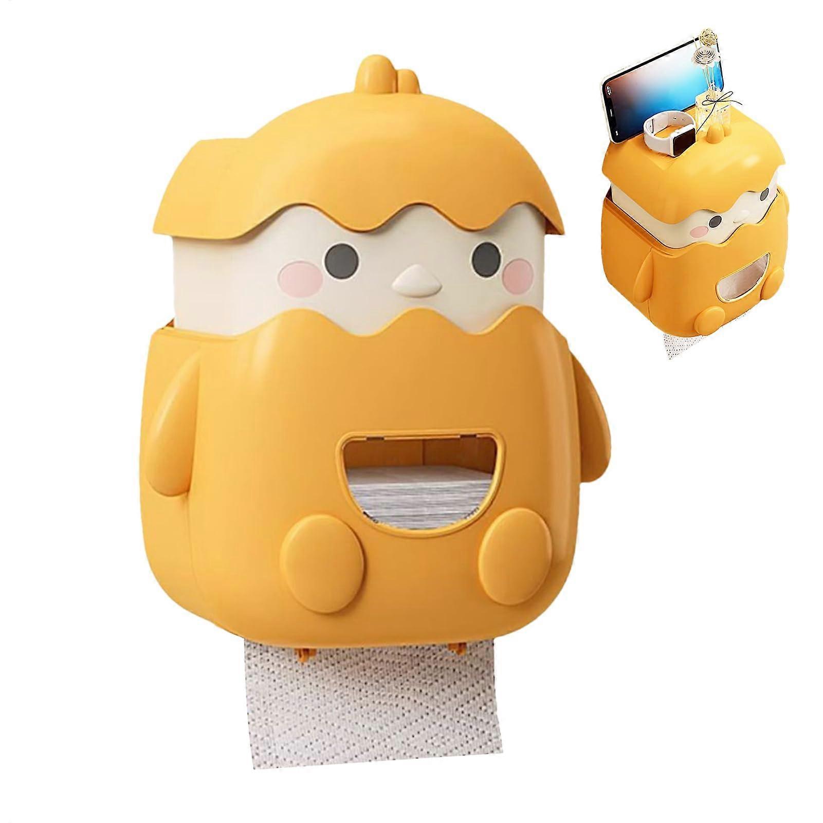 Tissue Box Holder 22.9 x 15.5 x 23.1 cm Polypropylene Refillable No Punching Bathroom Kitchen Storage Solution