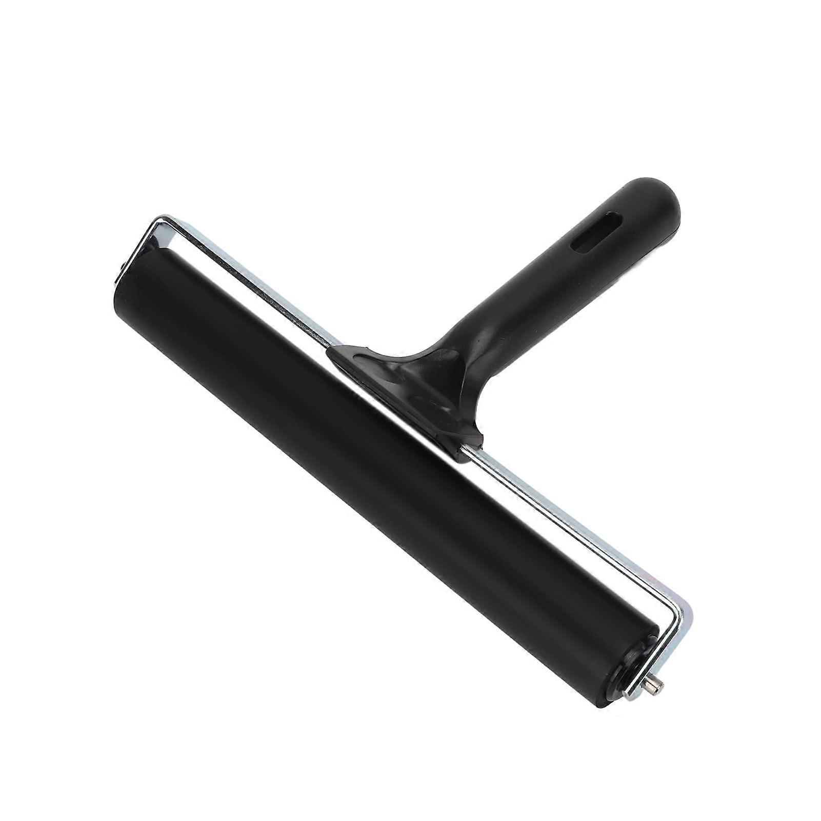 Rubber roller, not bad plastic handle, easy to use, ideal for ink blocks.