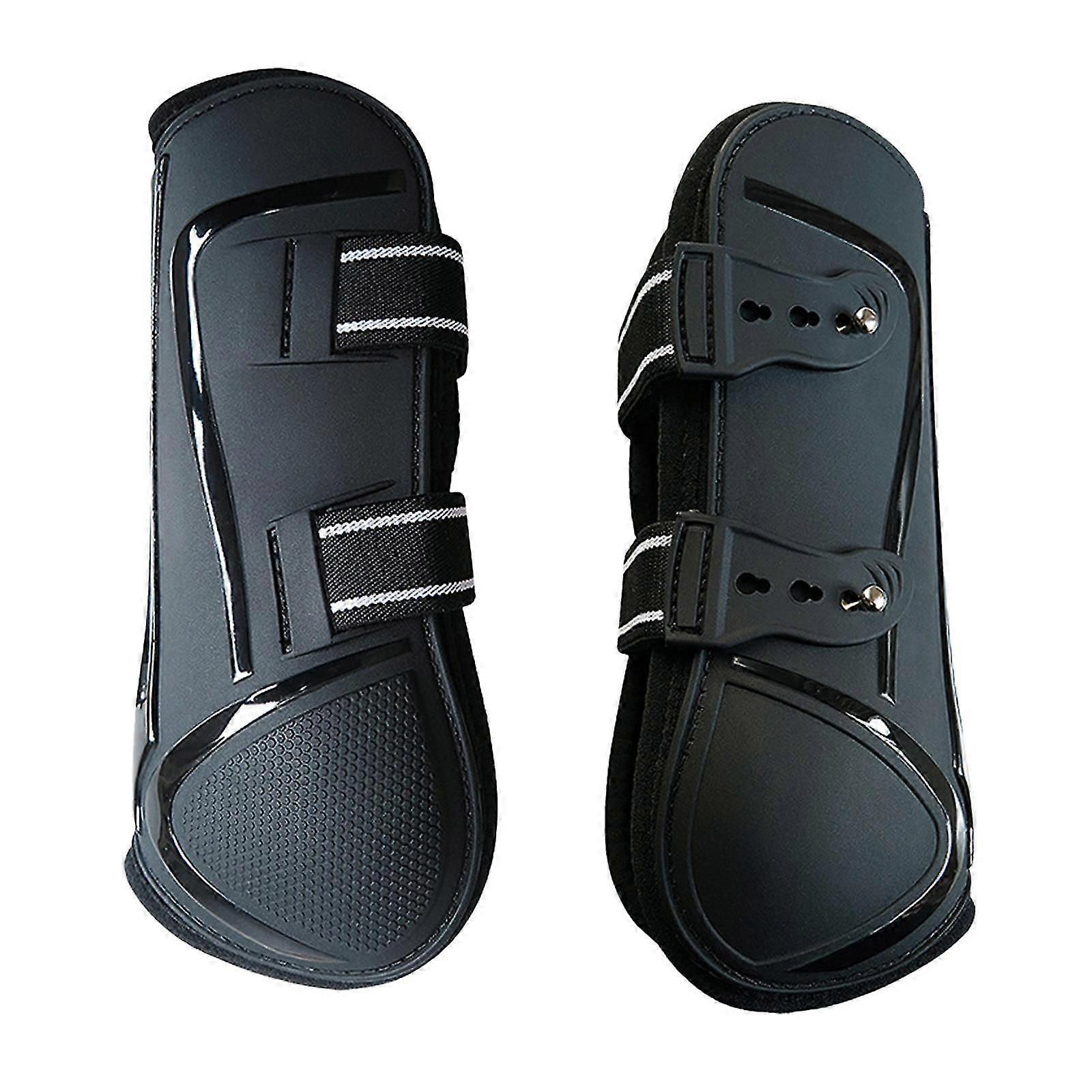 1 Çift At Tendon Botları Atlama Muhafızları Koruma Siyah Ön Bacak L